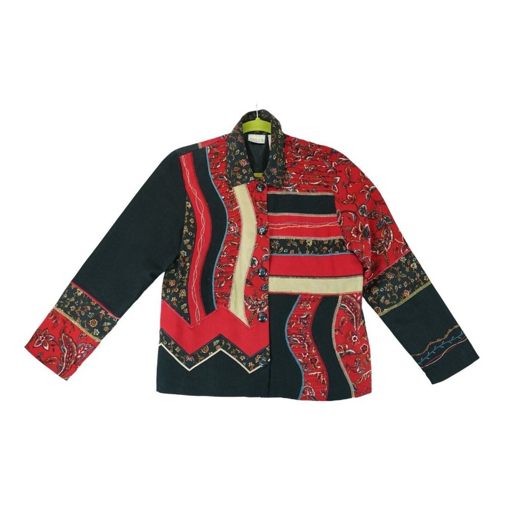 Vintage Koret Patchwork Button Up Jacket Size Sma… - image 1